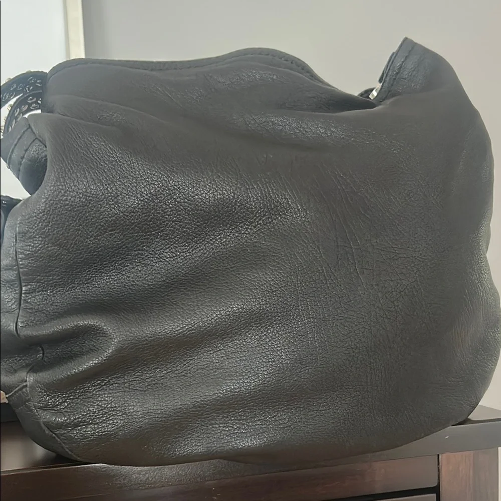 Jimmy Choo Authentic Sky Black Leather Hobo‎
